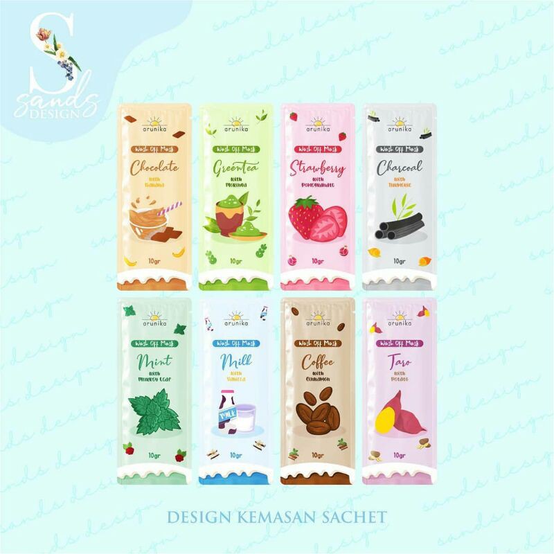 Jasa Desain Kemasan Sachet Masker Organic, Minuman Dll