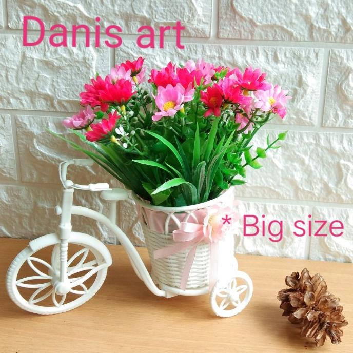 Sepeda bunga besar/ hiasan sepeda/ Bunga hias sepeda/ Bunga plastik