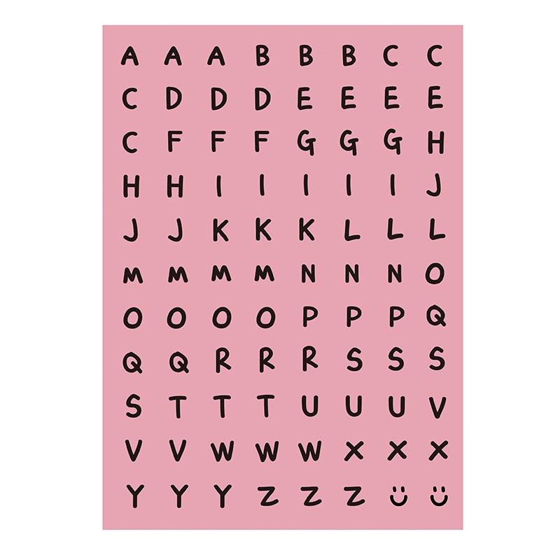 imoda 1Lembar Huruf Inggris & Nomor Stiker Label Stiker Diary Scrapbooking Dekorasi Alat Tulis Sekolah-B