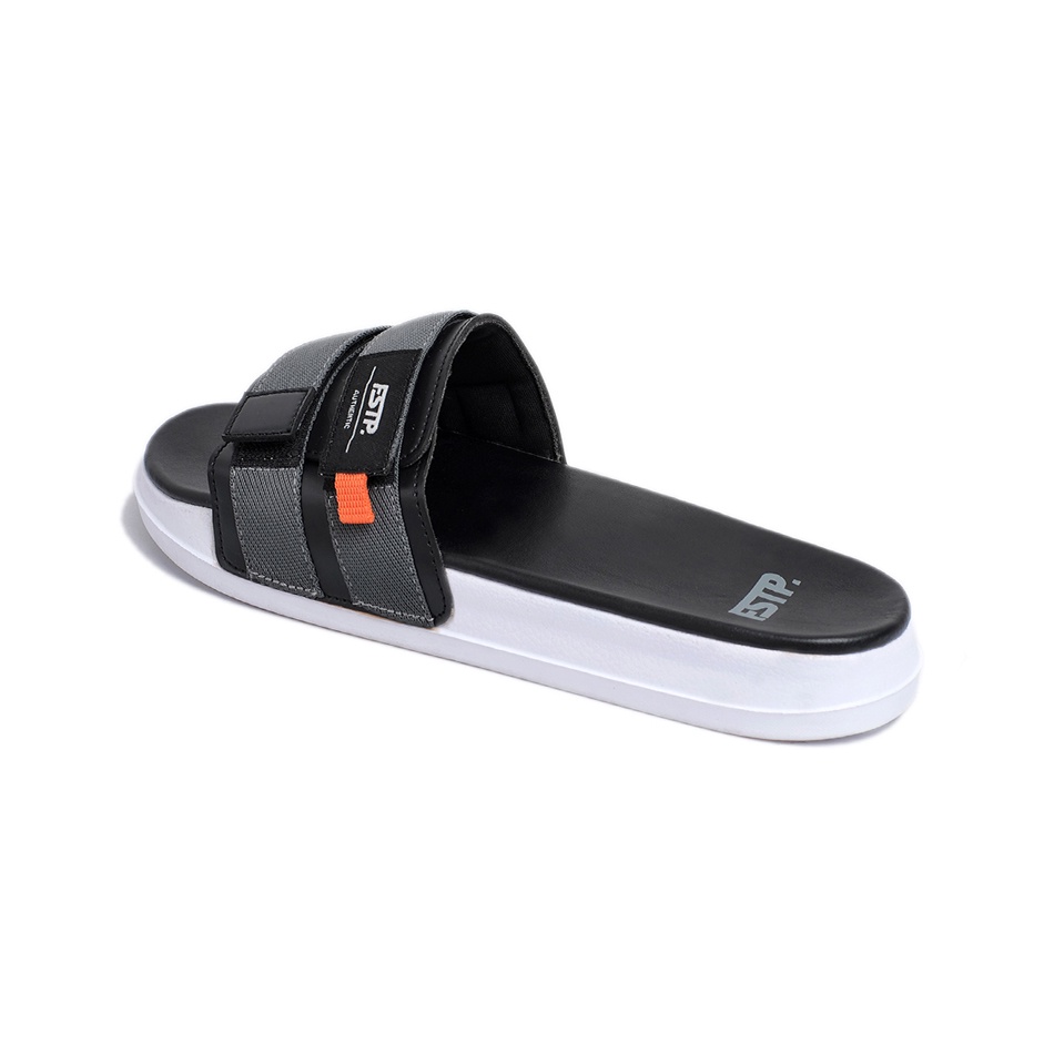 STEREO BLACK ORANGE ORIGINAL x FOOTSTEP Sandal Casual Hitam Pria Sendal Slide Jalan Santai Harian Slippers Hangout Main Kondangan Slop Selop Karet Anti Slip Premium Slip On Remaja Dewasa Flip Flop Kerja Formal Sport Fashion Footwear Keren Terbaru Branded