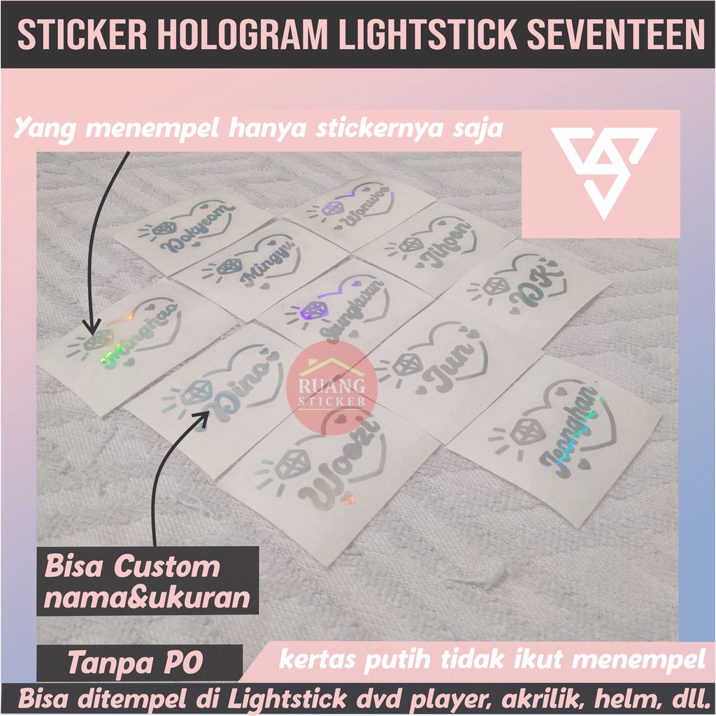 STIKER HOLOGRAM SEVENTEEN  CUSTOM DIAMOND FOR LIGHTSTICK STICKER