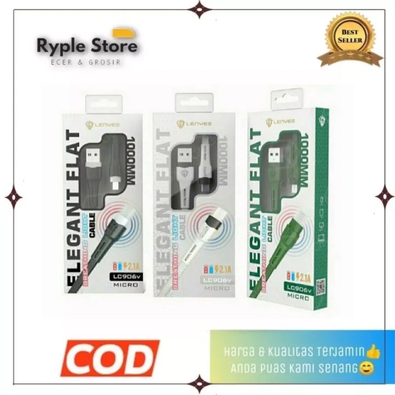 Kabel Data LENYES Micro USB Type C iph LC-906V Anti Putus Universal Sync Fast Charging LC-906