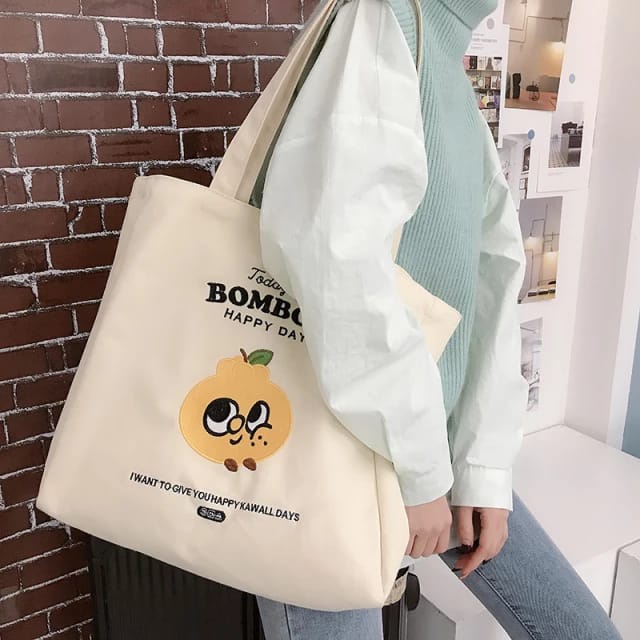 TOTEBAG KANVAS WANITA BIG TOTE BOMBOM