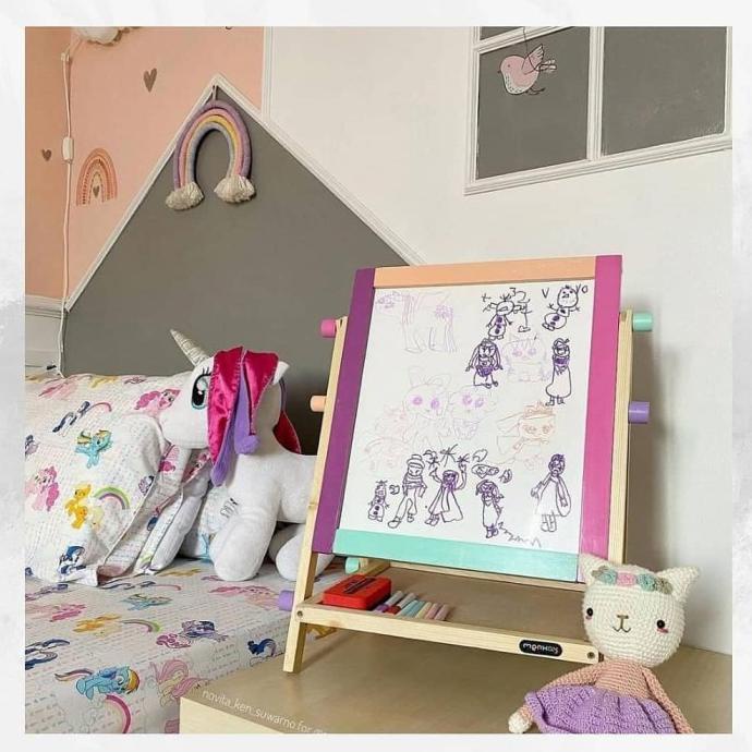 

Papan Tulis 2 in 1 Menkay Whiteboard Blackboard - Pastel