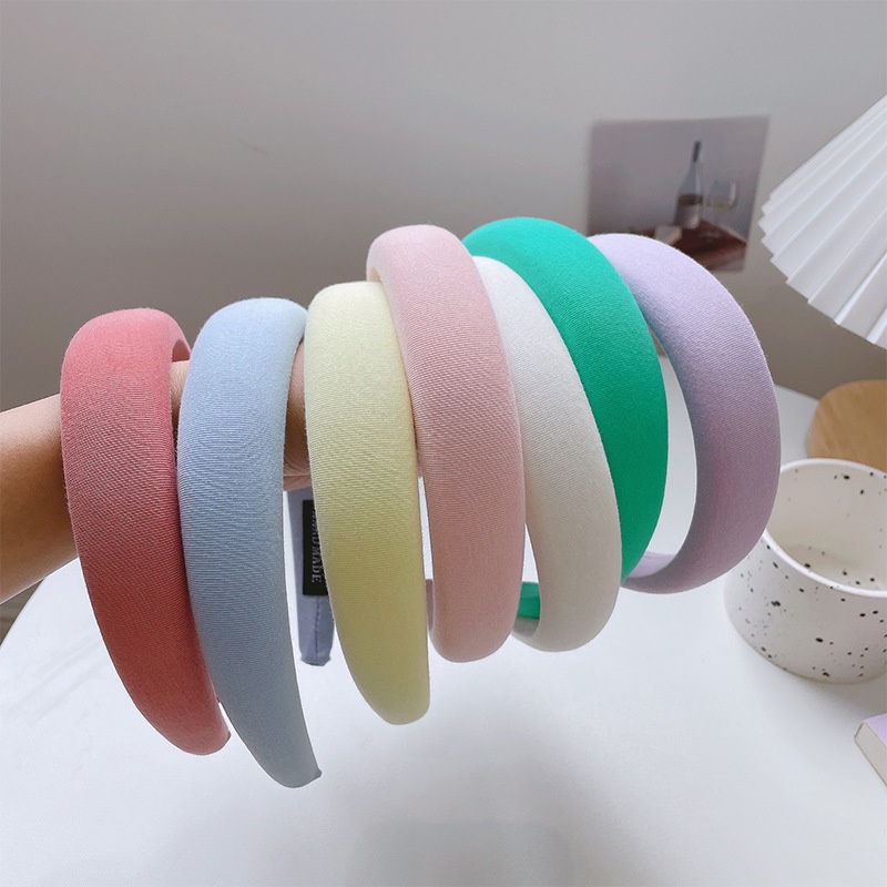 BANDO KAIN WARNA PASTEL PADDED HEADBAND POLOS CLOUD BANDANA KOREA RAMBUT LEBAR HAIR BAND TERANG SOFT KOREAN