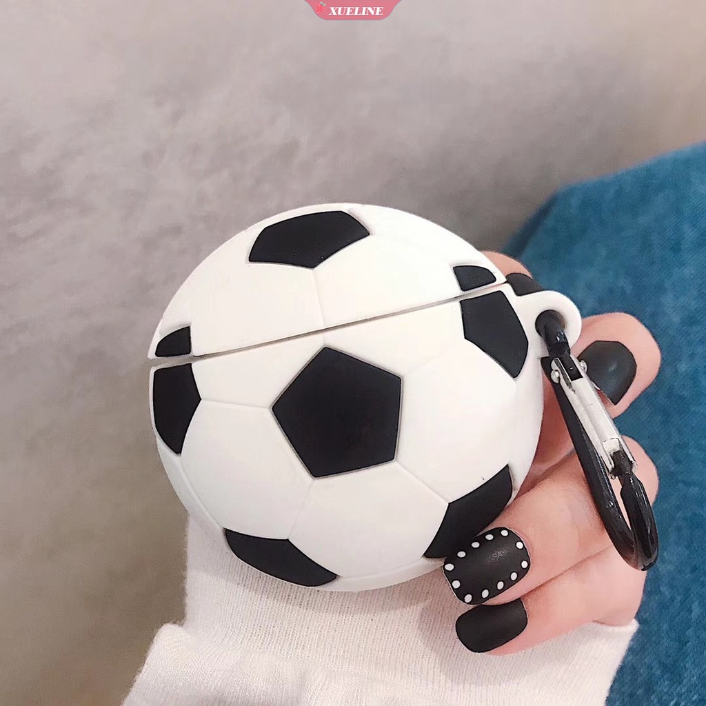 Casing Soft Case Silikon Motif Bola Basket / Sepak Untuk AirPods 1 / 2