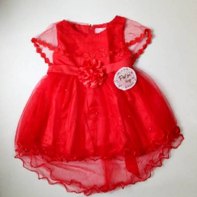 Dress Anak Perempuan MERAH / Gaun pesta anak warna merah
