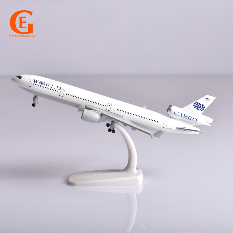 Md-11 Miniatur Diecast Pesawat Terbang World Cargo Md11 Bahan Metal Ukuran 20CM Untuk Mainan / Koleksi