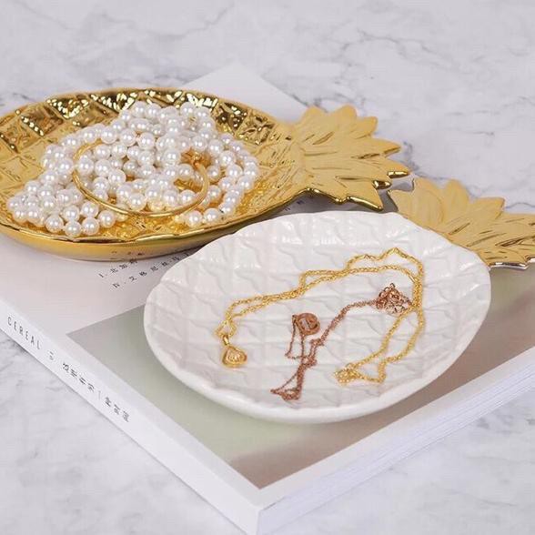 EL#1TN Tray Nenas / Tray Keramik / Tray Nordic / Tray Gold / Tray Pajangan / Tray Kosmetik