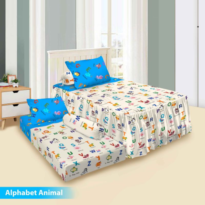 Sprei Vito 2in1 Size 120x200 Motif Doraemon Alphabet Seprai Digital Printing