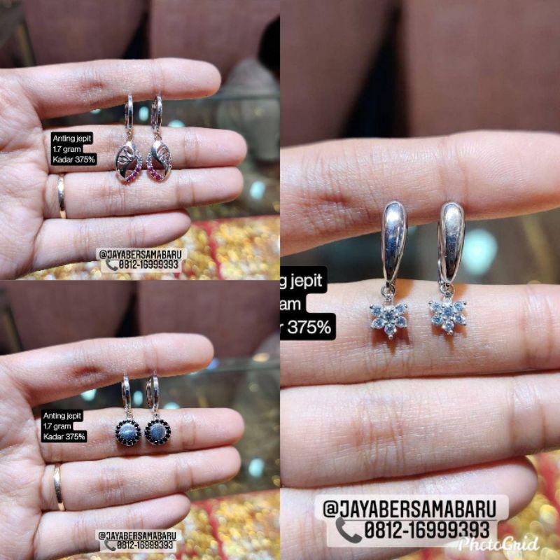 Antingan emas putih kadar 375%