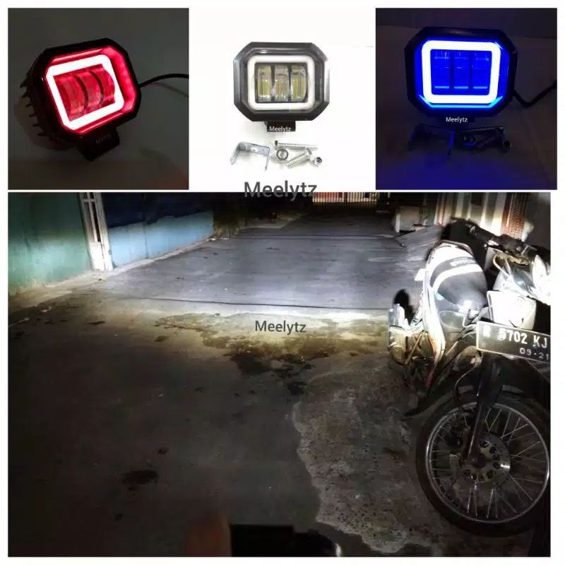 Lampu tembak sorot LED CWL 3 mata Lensa 6D 30watt cree angel aye kotak biru