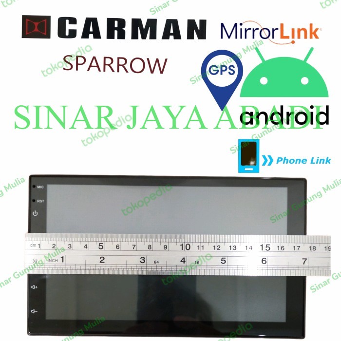 HEAD UNIT MOBIL ANDROID 7 inch CARMAN SPARROW RAM 2GB ROM 32GB V 11