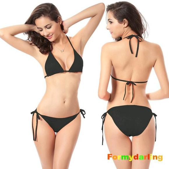 Bikini Set Tanpa Kawat Bra Celana Dalam Pakaian Renang Pantai Wanita
