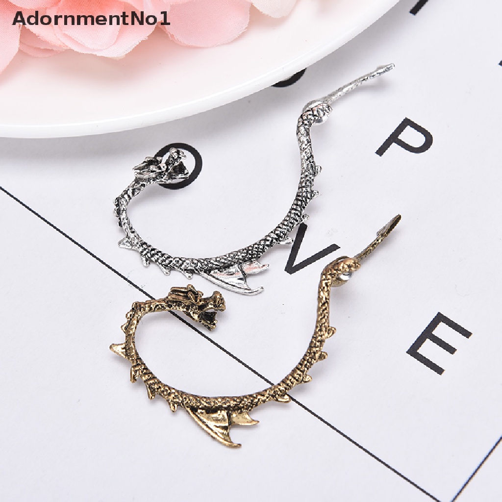 (AdornmentNo1) 1pc Anting Tusuk Earcuff Desain Naga Gaya Gothic Punk Rock Vintage Untuk Pria / Wanita