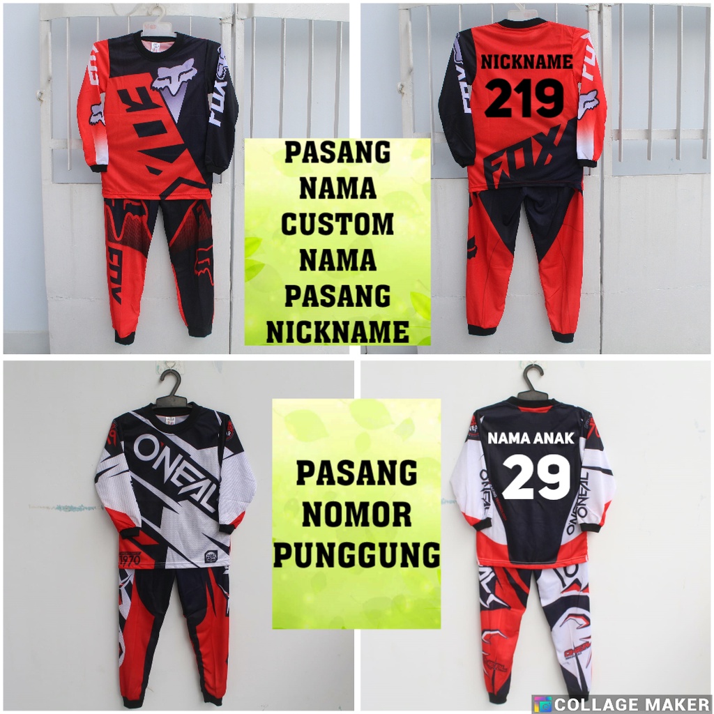 Jersey baju sepeda/setelan baju cross/baju motor cros/setelan baju balap anak