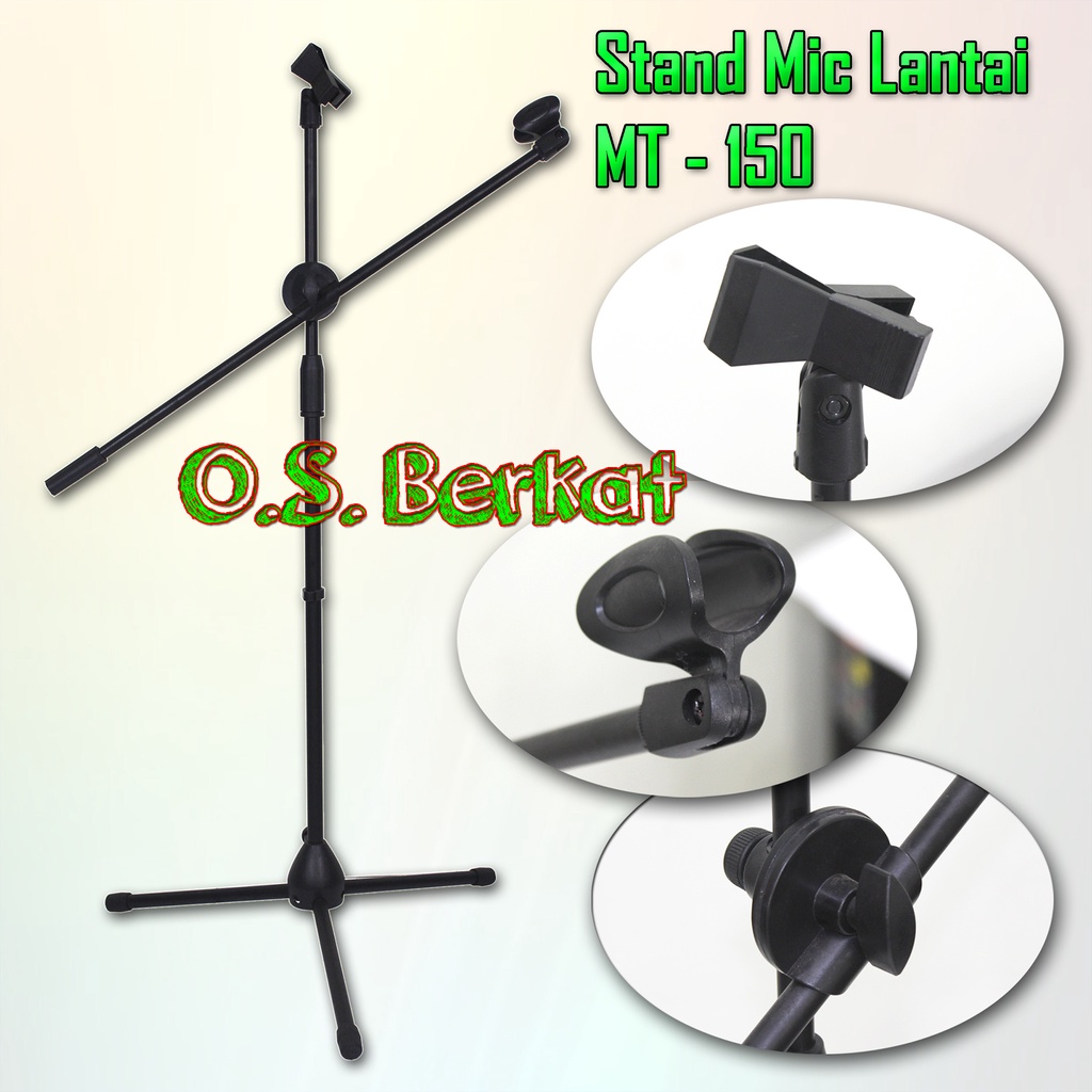 Stand Mic MT 150 Tripod Microphone Dudukan Mic Stand Mic Lantai MT-150 / Stand Mic Panjang