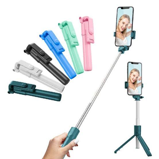 [SO] Tongsis Tripod Bluetooth R1 3 In 1 Remote Selfie Stick 360