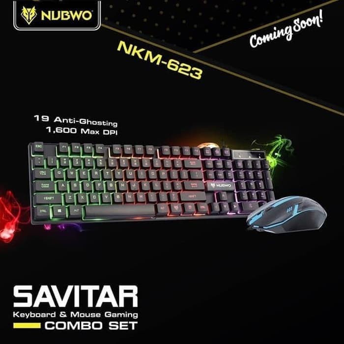 Keyboard Mouse Gaming Nubwo Savitar NKM-623 RGB