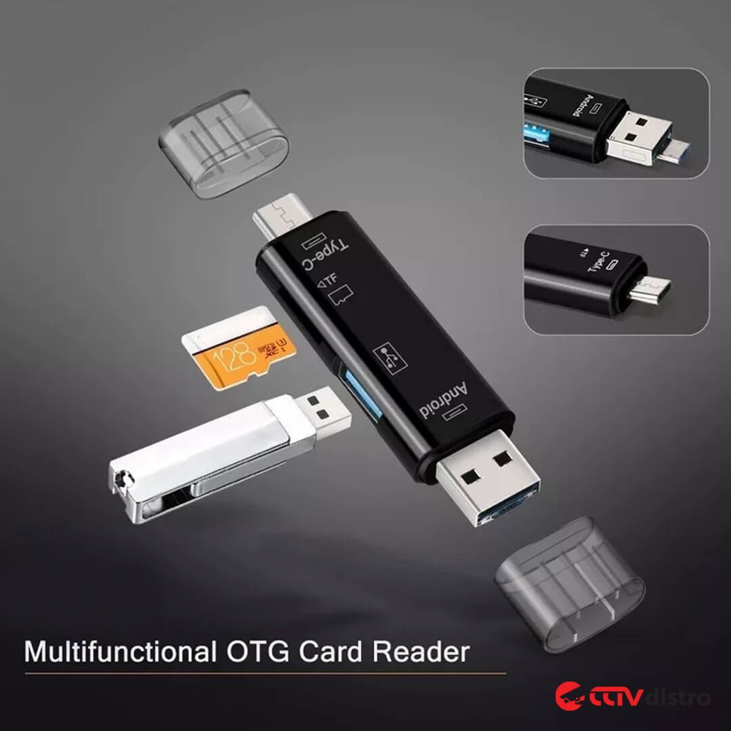 Card Reader Type C / USB / Micro USB / Micro SD / TF OTG HP All In One Card Rider Memory Reder 5 in 1