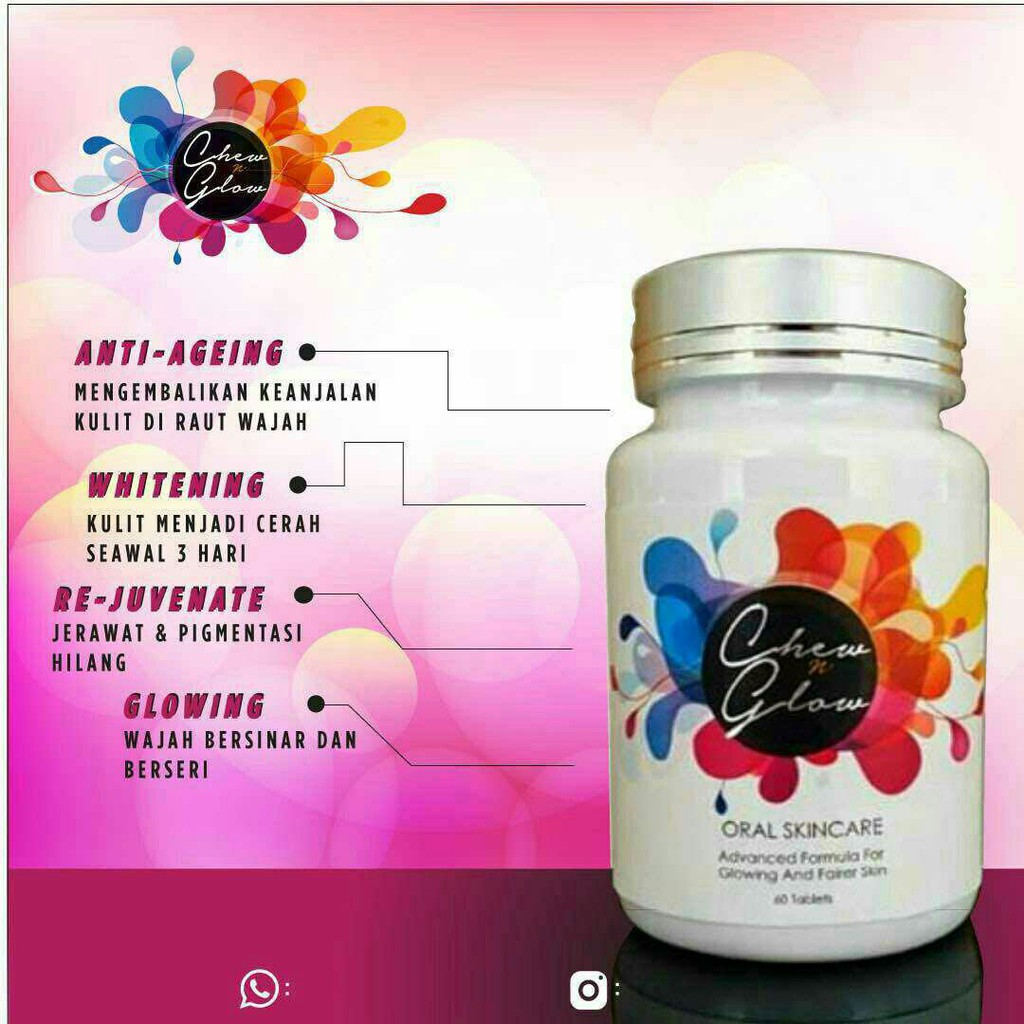 Chew And Glow Supplement Kecantikan Putih Mulus Glowing ...