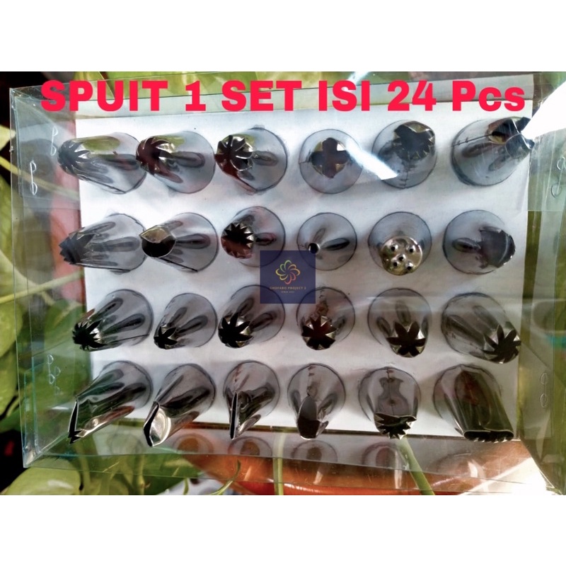 

(ADA BONUS) Spuit Tart / Spuit untuk Dekorasi Kue 1 Set isi 24 Pcs