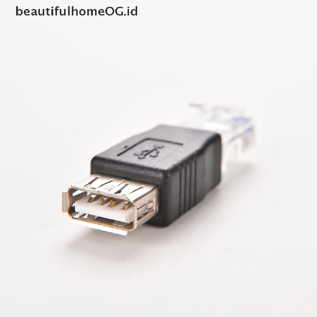 / Beautifulhomeog.id / RJ45 Adapter Socket LAN Ethernet Router Plug Male Ke USB AF A Female