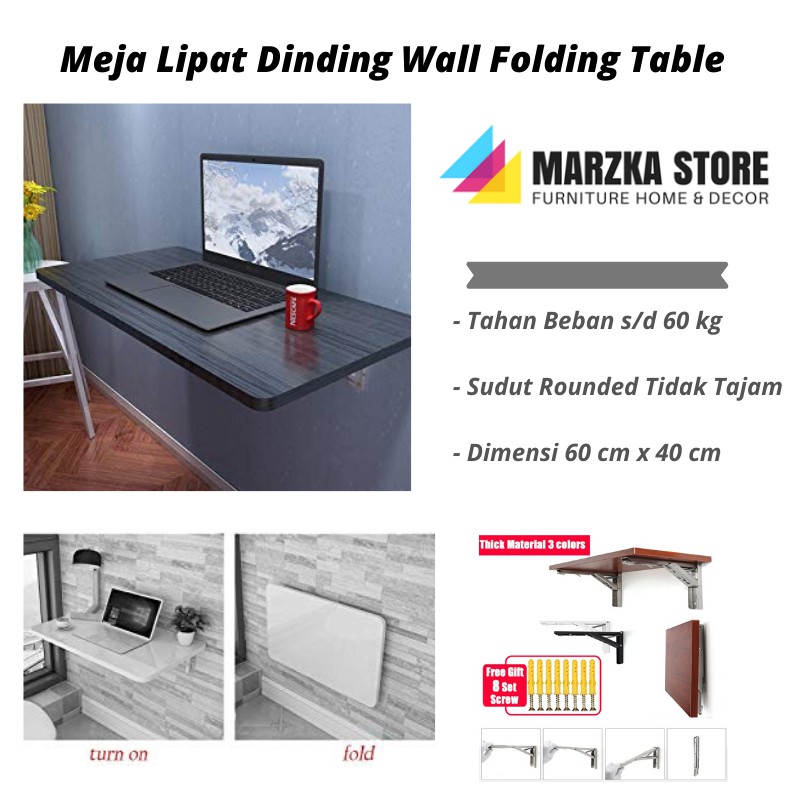 Meja Lipat Dinding Meja Laptop 60 X 40 Cm Ts Shopee Indonesia