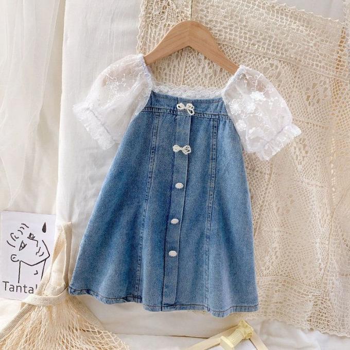 Terbaru  DRESS DENIM ANAK IMPORT CALLIFORNIA SUMMER BAJU JEANS CASUAL KOREA