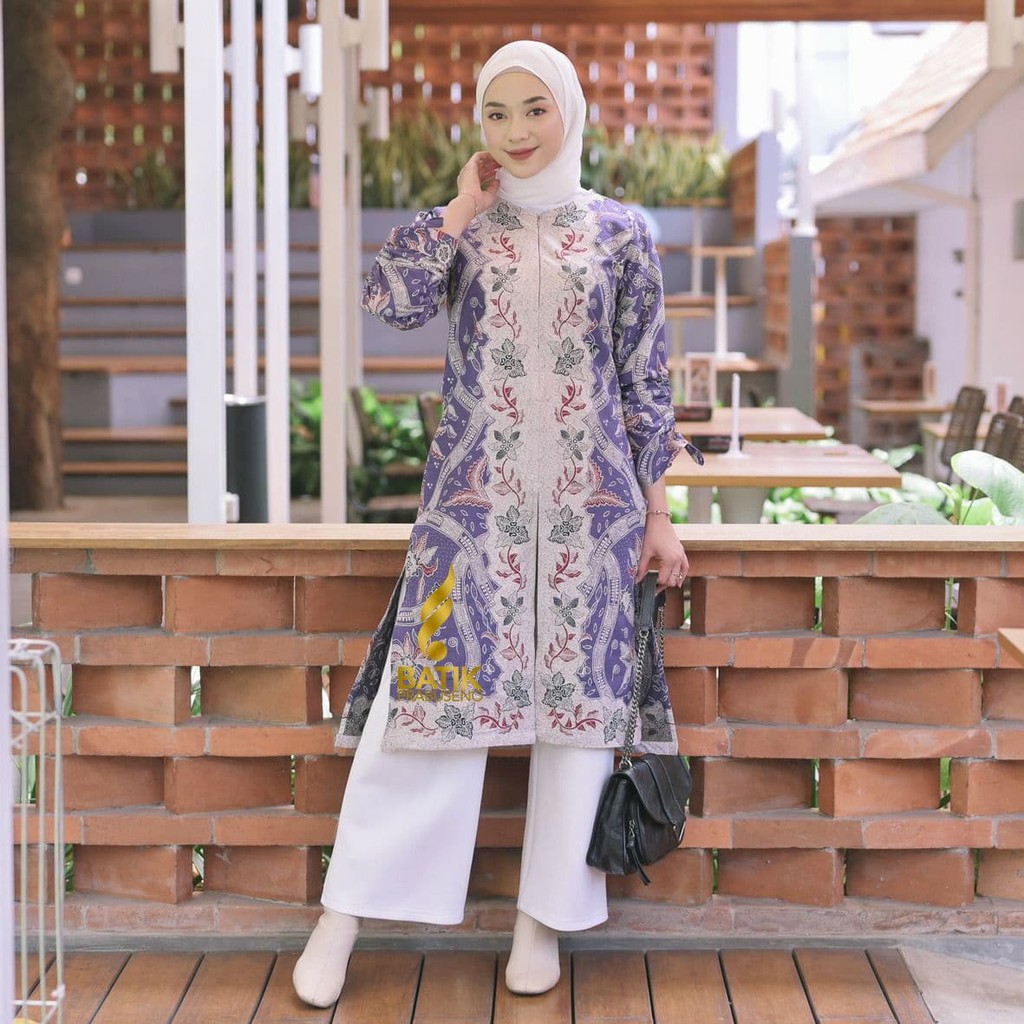 Batik Prabuseno - Tadakara Tunik Batik Wanita Lengan Panjang batik prabuseno wanita ori