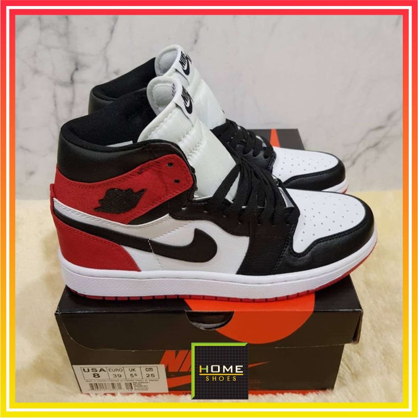 Trendy Sepatu nike Air Jordan 1 Retro High Satin Black Toe original import sport running kets