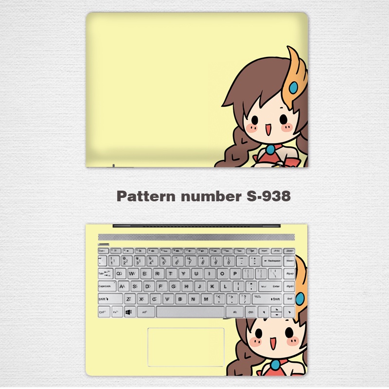 2 Pcs Stiker Pelindung Laptop Notebook Lenovo Z40 Z480 TianYi 100-14 Ideapad 100-14 12 13 14 15.6 Inch Motif Kartun