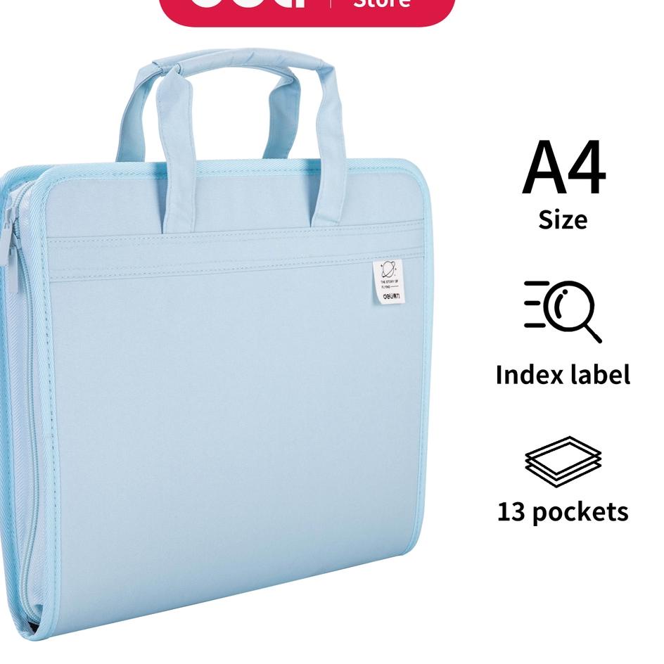 

ぐ Deli File Folder Document Bag Tas Dokumen File A4 Warna Pink Biru 13 Sekat 72561 ↸