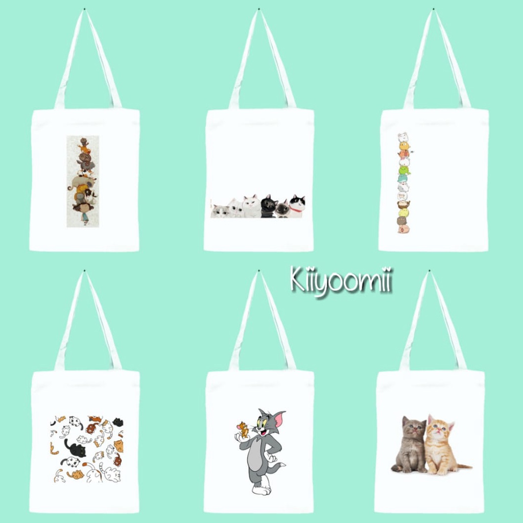 PART 1 CATS / KUCING New totebag aesthetic printing (resleting) drill premium (100) || kiiyoomii ||