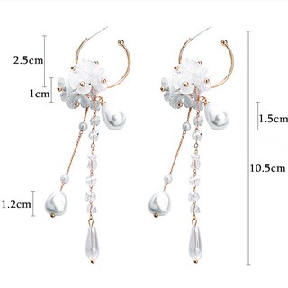 COD AITD Anting Tusuk Motif Bunga  Hias  Kristal Berlian 