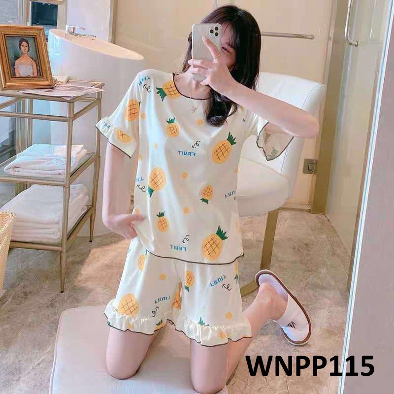 Baju Tidur Wanita Lengan Pendek Celana Pendek Motif Fashion