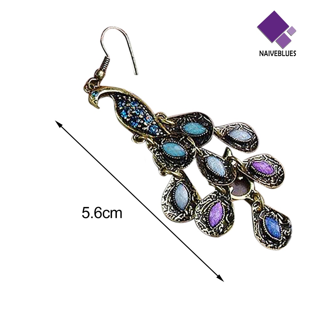 Anting Kait Desain Merak Gaya Bohemian Vintage