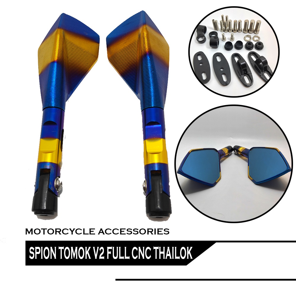 KACA SPION TOMOK V2 TWO TONE KECIL THAILAND UNIVERSAL MOTOR NMAX VARIO BEAT PCX MIO VIXION SCOOPY motor