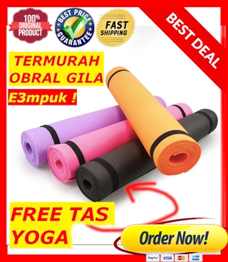 TERMURAH Matras Yoga Mat Yoga Anti Slip Karet KUALITAS Lembut Free TAS