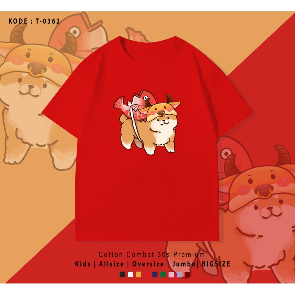 FREE CUSTOM NAMA - CHINESE NEW YEAR DOGFISH / IMLEK / BAHAN PREMIUM 30S T-SHIRT / KAOS / TUMBLR TEE