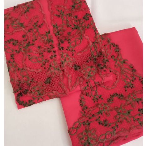 Kain Kebaya Encim Kartini Kutubaru | Kebaya Muslim Wisuda Pesta Modern | Kebaya Bordir Payet Merah