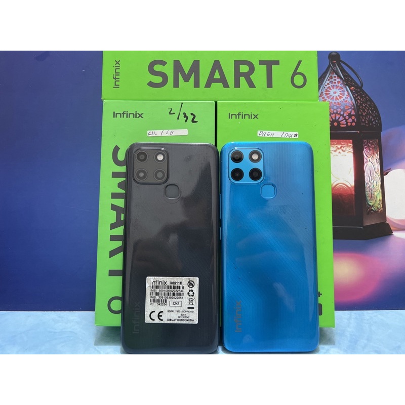 INFINIX SMART 6 2/32 & 3/64 Second fullset Bekas Garansi Resmi