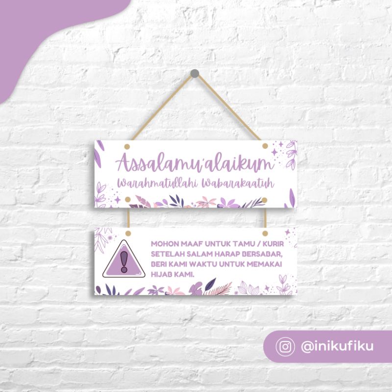 gantungan pintu hijab untuk tamu / kurir