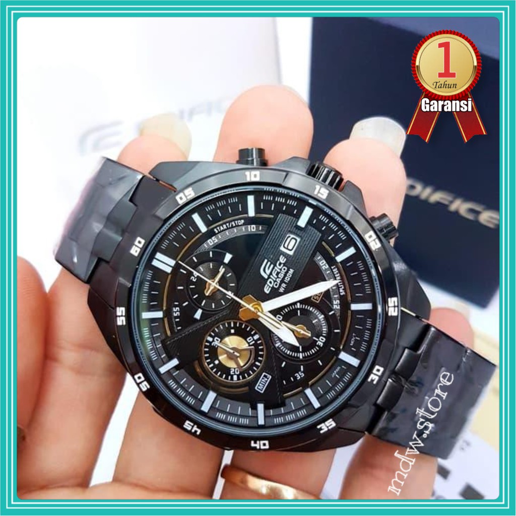 Casio Edifice Type EFR 556 EFR556 Black Gold Jam Tangan Pria