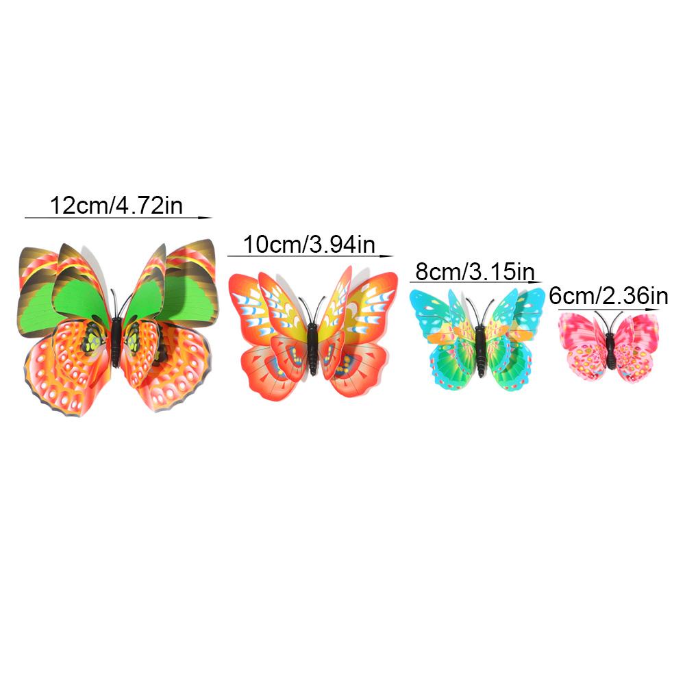 Solighter Butterfly Stiker Dinding Dekorasi Rumah 3D Removable Kupu-Kupu Warna-Warni