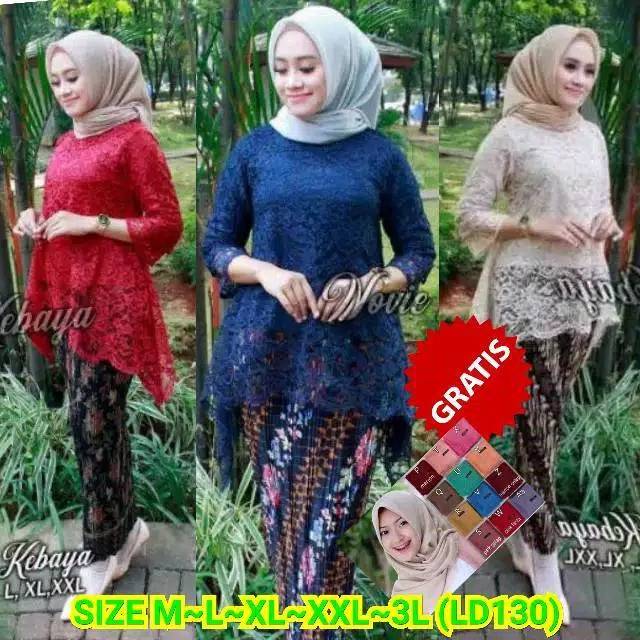 SET KEBAYA BROKAT RINJANI/KEBAYA BROKAT IMPORT/KEBAYA BROKAT MURAH