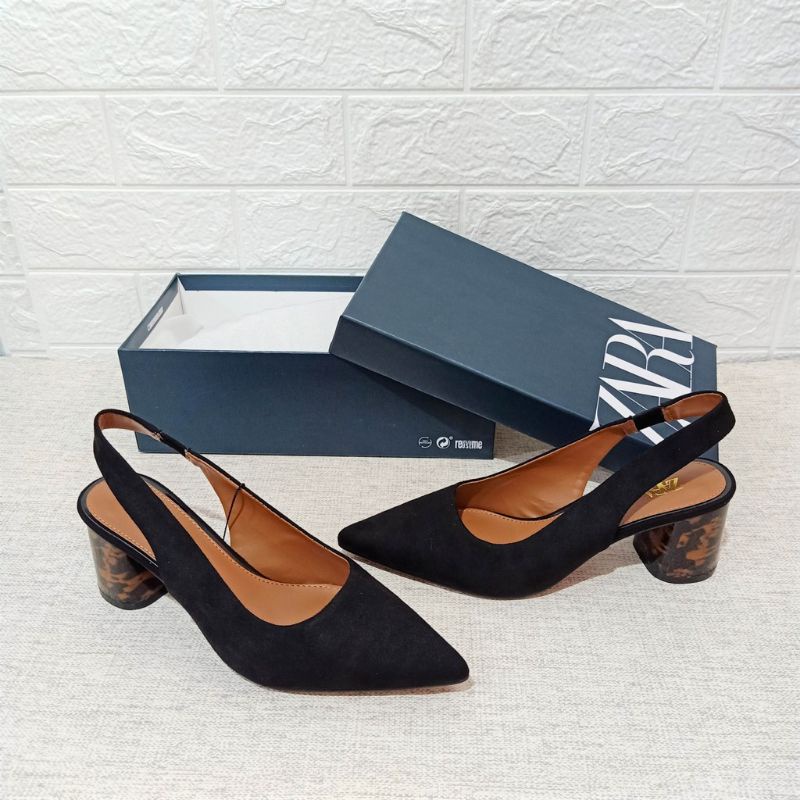 ZARA SUEDE LEOPARD HEELS