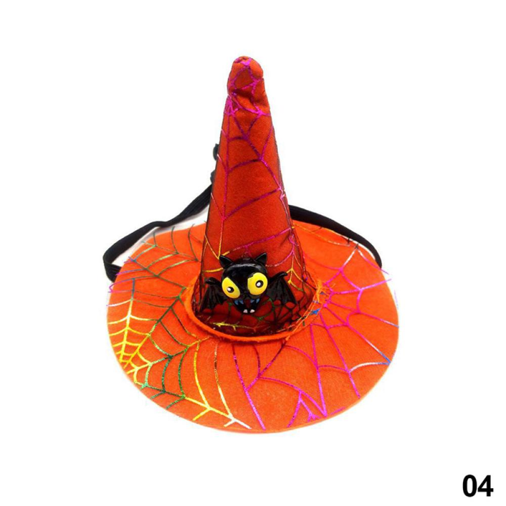 Timekey Topi Penyihir Motif Labu Halloween Untuk Kostum Cosplay Anjingkucing D5U1