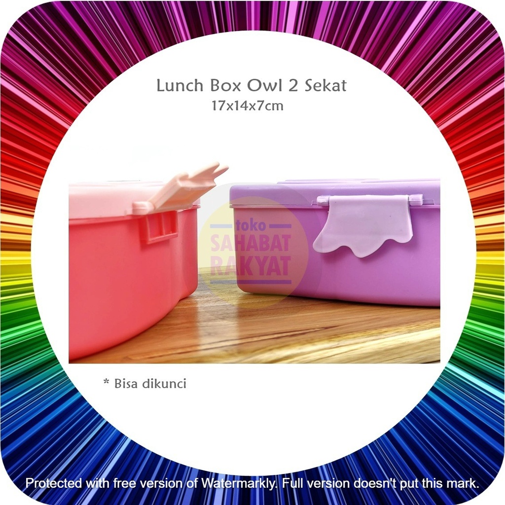 RML047J Lunch Box/Kotak Bekal/Tempat Makan Owl 2 Sekat