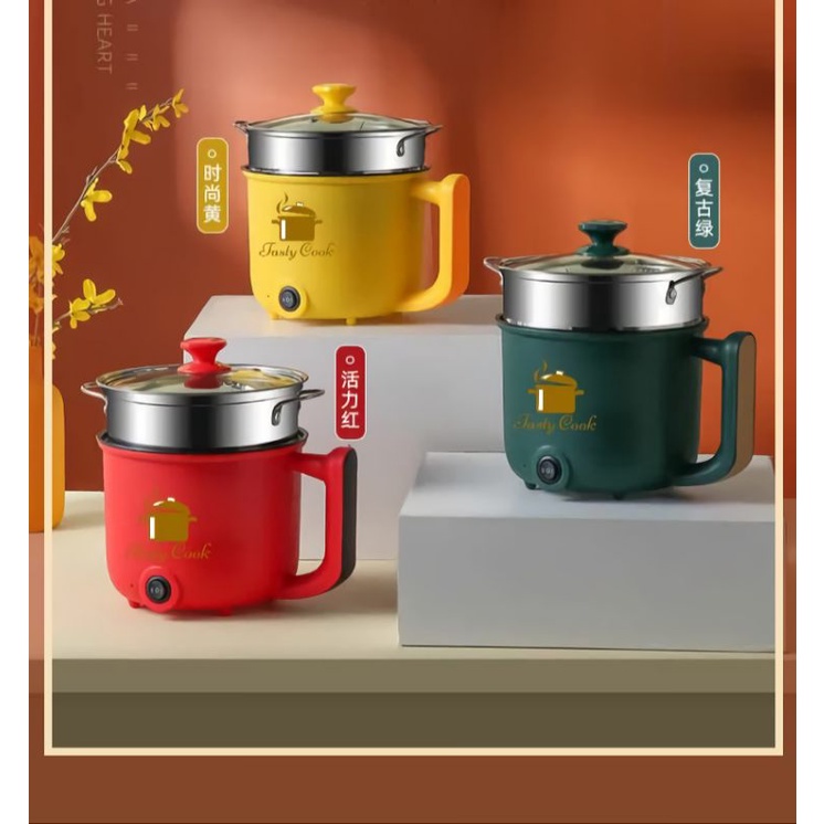 Panci listrik serbaguna 1.8L New Model Tasty Cook/Panci elektrik multifungsi 1,8L